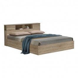 Κρεβάτι διπλό OLYMPUS pakoworld σε sonoma απόχρωση 160x200εκ